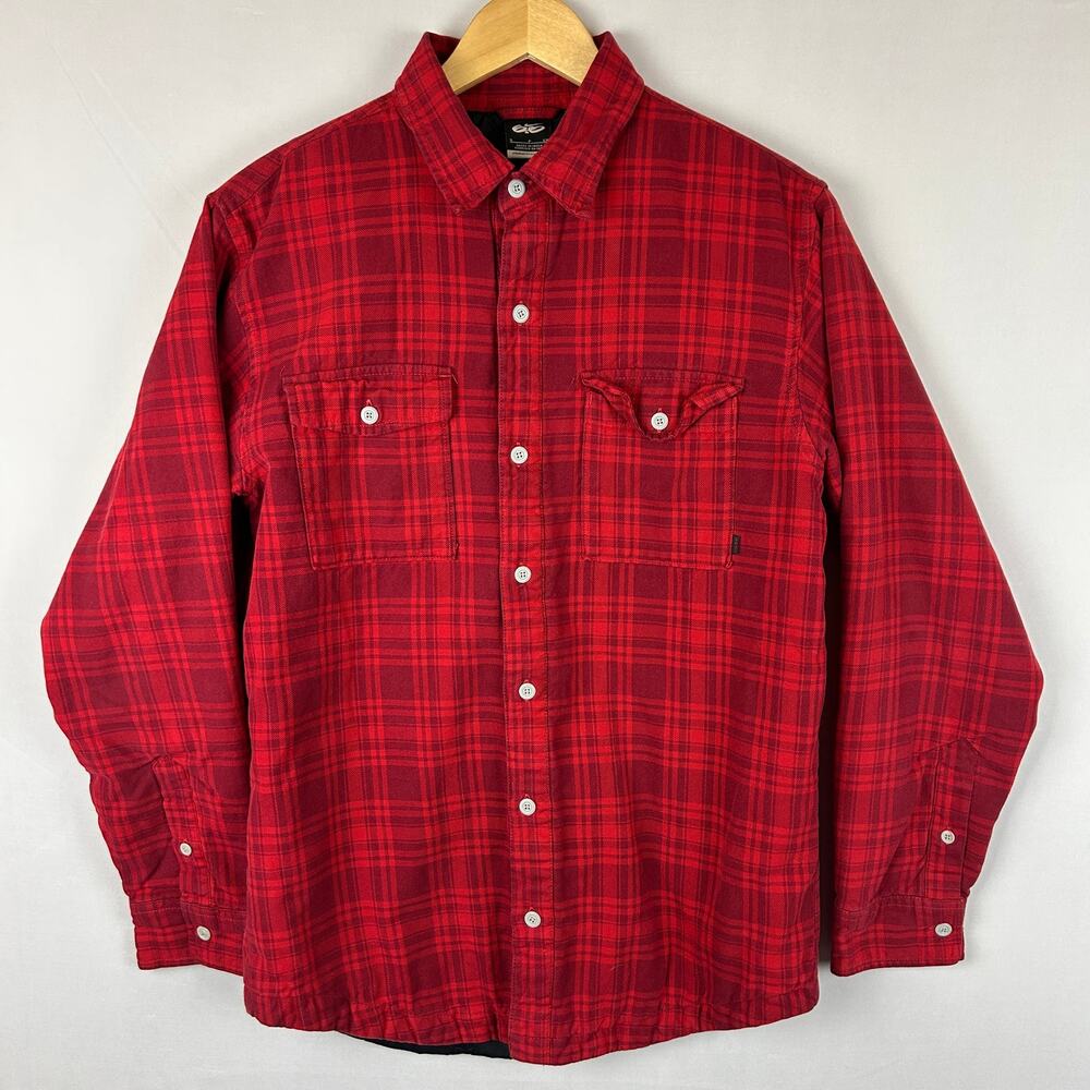 Nike SB 6.0 Road Dog Shirt Jacket Red Plaid Button Up Shacket Men's Size S